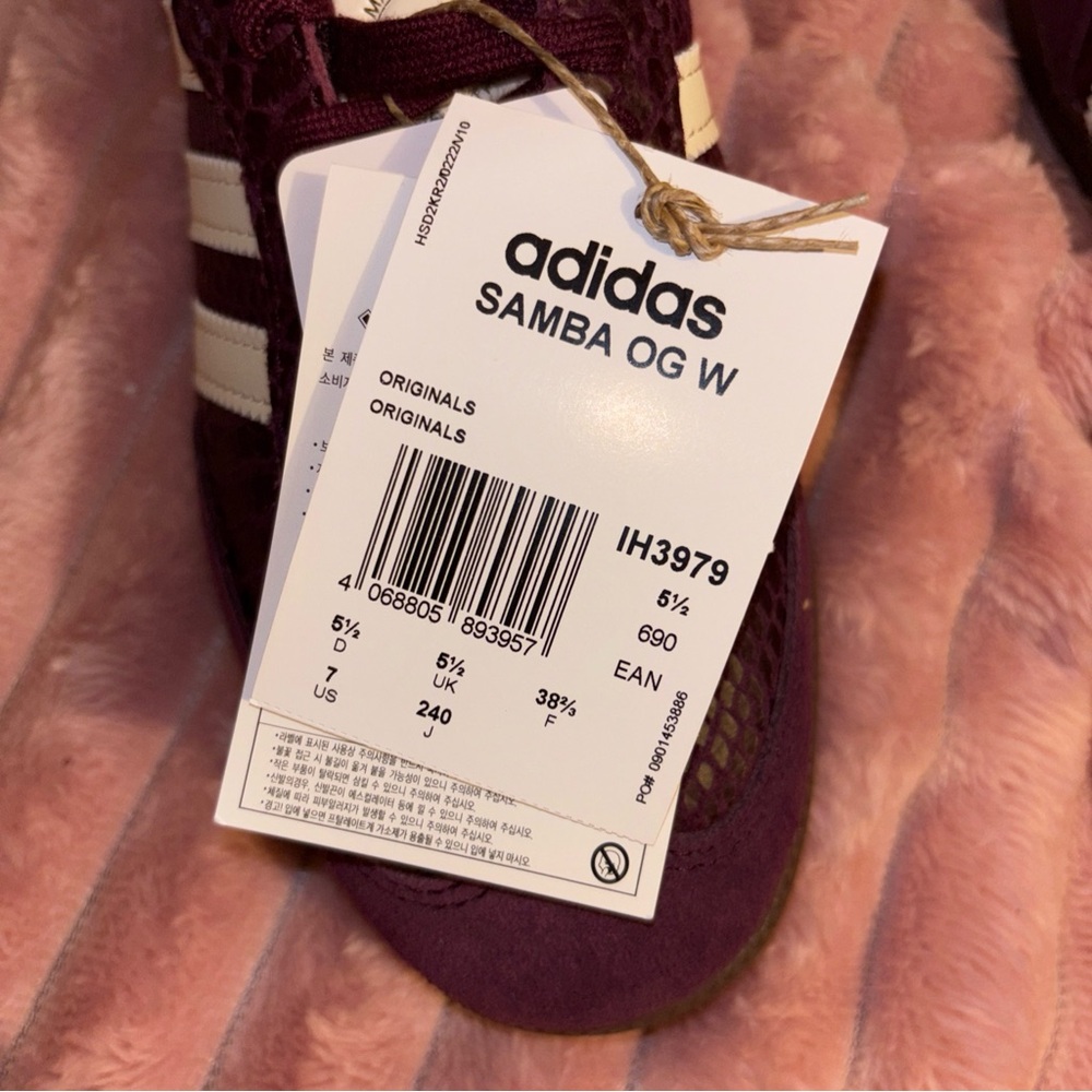 adidas Samba Snakeskin Women's Sneakers in Burgundy and White - Picture 6 of 14